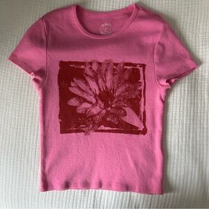 Urban Outfitters Pink Crew Neck Tee